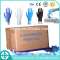 High quality customized textured ambidextrous nitrile gloves printed with logo